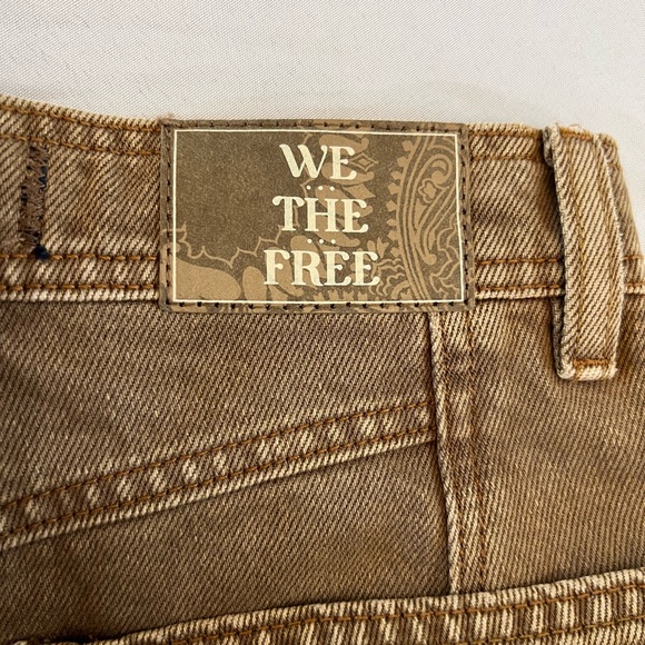 NWT FREE PEOPLE x WE THE FREE Zena High Rise Slim Straight, Size 25, Brown - Picture 6 of 7